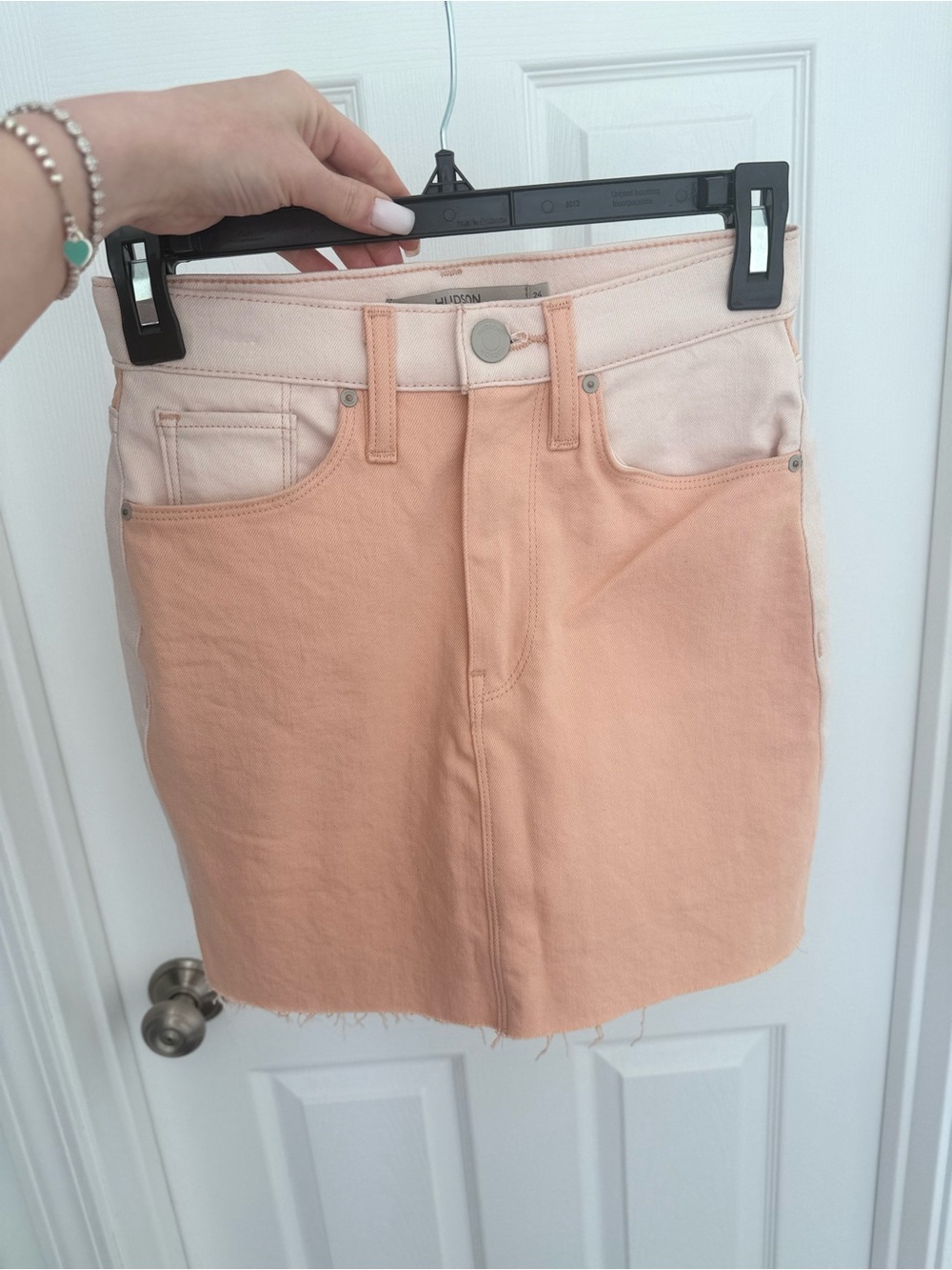 Hudson Jeans Peach Two-Tone Mini Skirt